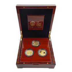 Captain Cook gold proof three coin series, comprising 2018, 2019 and 2020 dated gold proof...