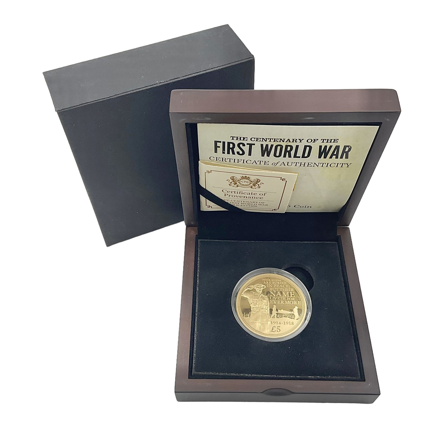 Queen Elizabeth II Bailiwick of Jersey 2014 'The Centenary of the First World War' gold proof five pound coin, cased with certificate