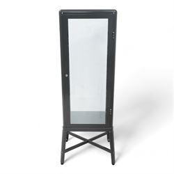 Contemporary grey finish metal display cabinet 