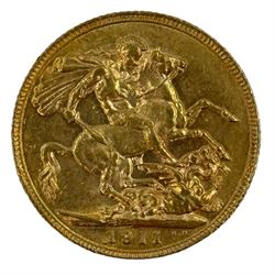 King George V 1911 gold full sovereign coin