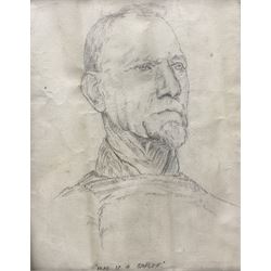 English School (Late 19th Century): 'Head of a Bargee', pencil sketch unsigned and titled 30cm x 23cm 