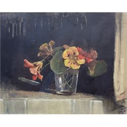 Cuthbert Crossley (British 1883-?): Red and Yellow Flowers, watercolour signed with monogr...