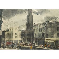 Harold Wharfe (British 20th century): 'Boar Lane - Leeds', watercolour signed and dated '4...