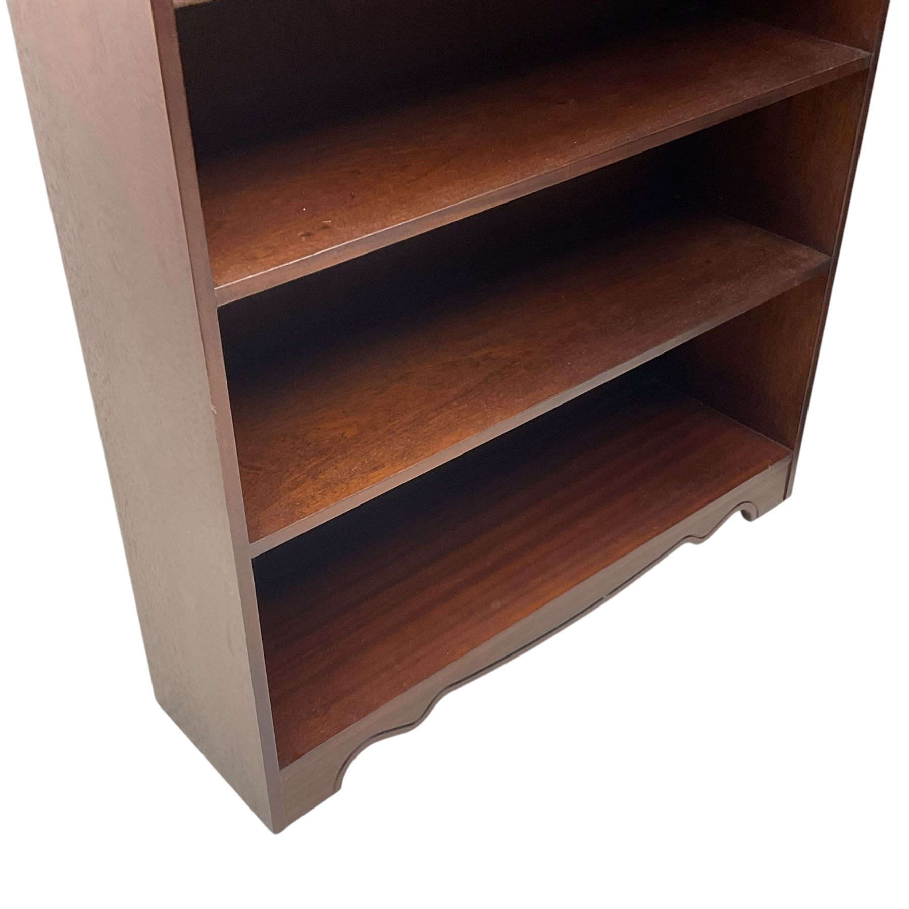 Rossmore Furniture - pair of open mahogany bookcases 