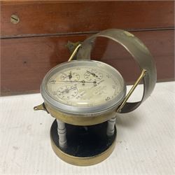 Late 19th century/early 20th century brass dumpy level, inscribed Carter Optician Exeter, in fitted mahogany case, together with a Lowne Instruments Air Meter, no L 3854