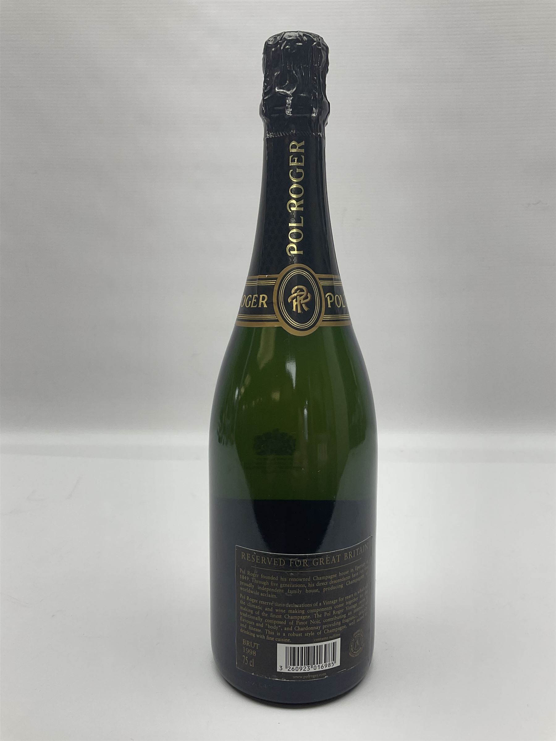 Pol Roger, 1998, Cuvee De Reserve champagne, 75cl, 12% vol