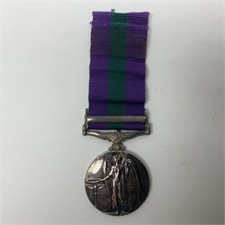 George V General Service Medal with Iraq clasp awarded to 59553 Pte. S. Appleton E. York. R.; with ribbon