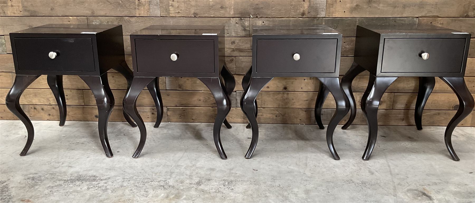 4 x rosewood bedside tables, and a two drawer console table