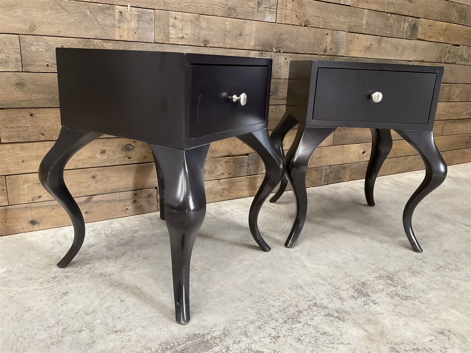 Pair of rosewood finish bedside chests