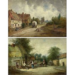 Alfred Henry Vickers (British 1853-1919): Village Street Scenes, pair oils indistinctly signed and dated '09, one indistinctly titled 19cm x 29cm (2) 
Notes: Previously Lot 142 Autumn Art 2021