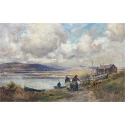 Owen Bowen (Staithes Group 1873-1967): Bringing in the Catch, oil on canvas signed and dated 1901, 34cm x 52cm