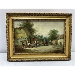 Alfred Henry Vickers (British 1853-1919): Village Street Scenes, pair oils indistinctly signed and dated '09, one indistinctly titled 19cm x 29cm (2) 
Notes: Previously Lot 142 Autumn Art 2021