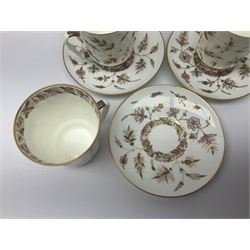 Russian Lomonosov cup and saucer set for six in Golden Branch patter