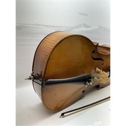 Czechoslovakian cello and bow, back L76cm