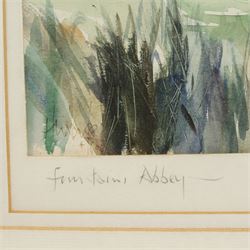 Harold Wharfe (British 20th century): 'Newby Hall - Ripon' 'Fountains Abbey' and 'All Saints Church', three watercolours signed and inscribed max 46cm x 33cm (3)