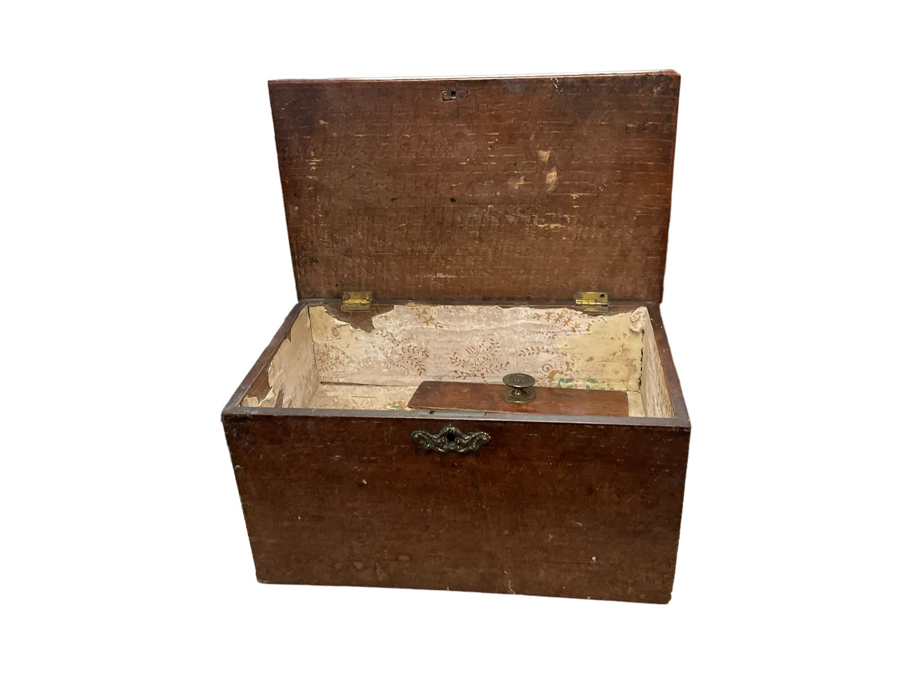 Oak writing box, together with another oak box, canteen of cutlery and other collectables 