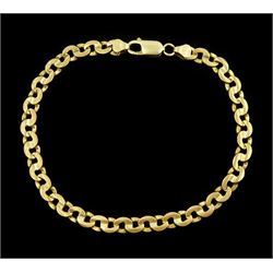 9ct gold flattened infinity link chain bracelet, Sheffield import mark