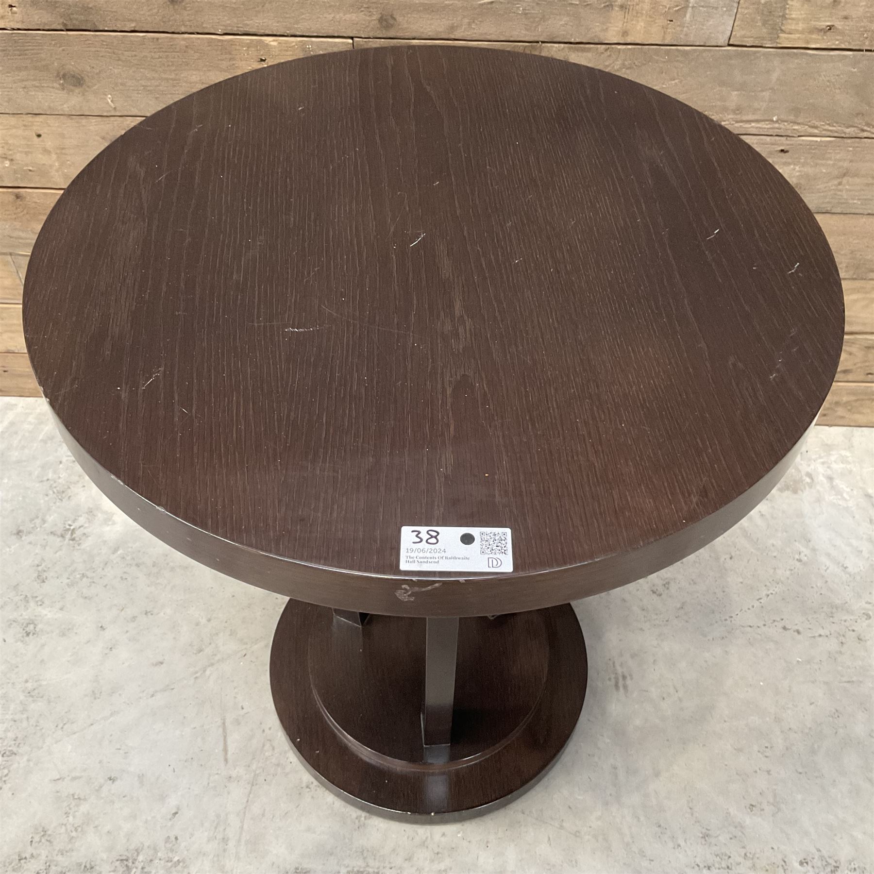 Six rosewood circular bar or bedroom occasional tables