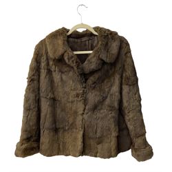 Ladies short rabbit fur jacket, with silk lining  