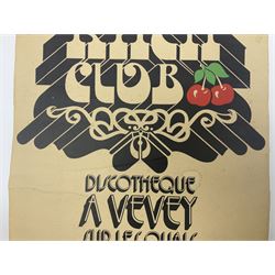 Poster 'Kitch Club Discotheque a vevey sur le quais ouverture le 19 mai' H59cm