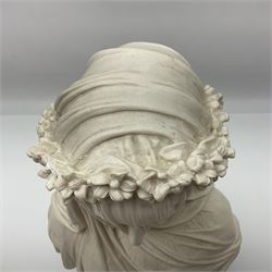 After Antonio Frilli, bust of A Veiled Bride signed A Filli, Firenze, Italy beneath, H34cm 