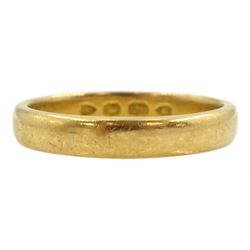 Victorian 22ct gold wedding band, London 1895