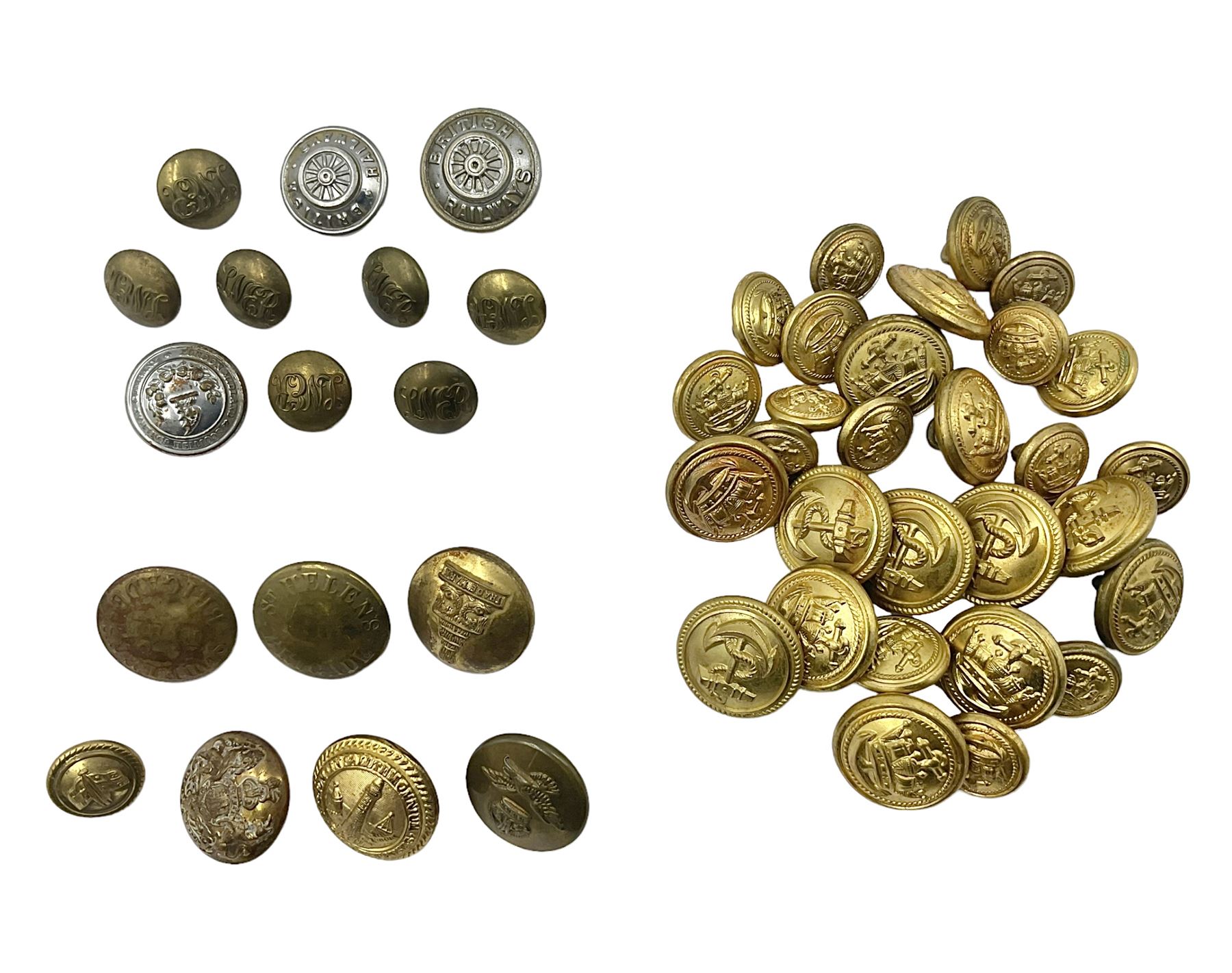 Collection of Royal Navy, Railway, St Helens Brigade and other uniform buttons