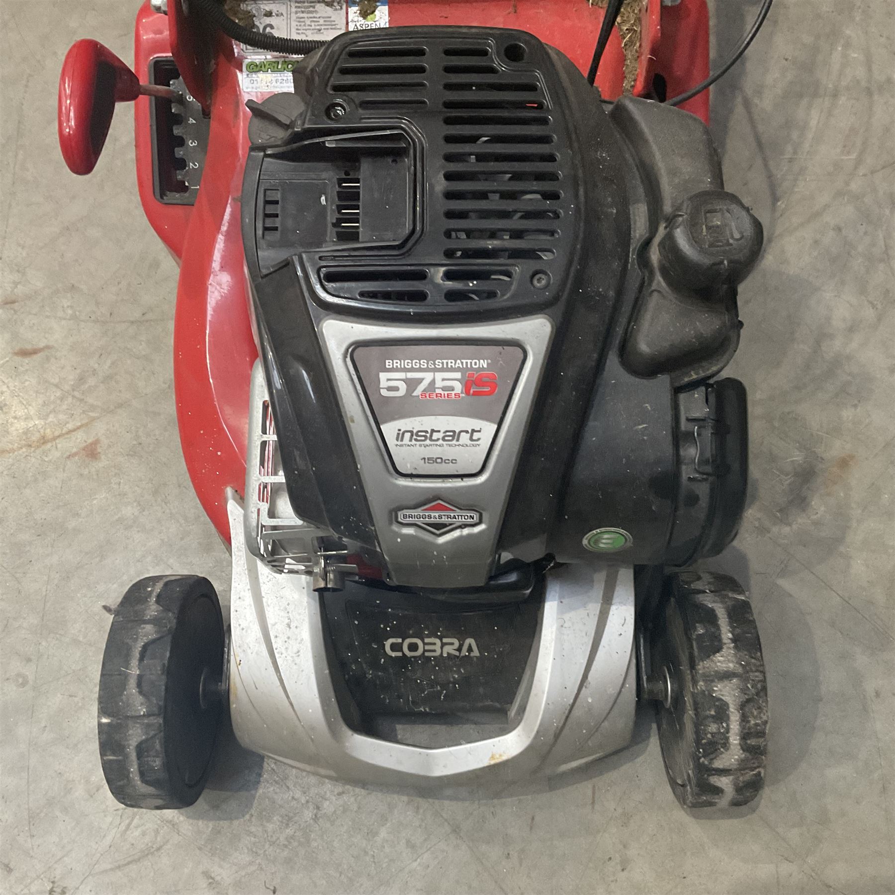 Cobra 575iS petrol lawnmower, electric start, with battery and charger