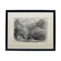 After Francis Nicholson (British 1753-1844): 'Pont Aberglaslyn - North Wales', lithograph pub. Charles Joseph Hullmandel (1789-1850) 28cm x 38cm; 'Christopher Wright' and 'William Sommers', matched pair 19th century engravings 11cm x 16cm in period rosewood frames; After Johannes (Joan) Blaeu (Dutch 1596-1673): 'Lancastria Palatinus' - Lancashire, 20th century reproduction map 40cm x 51cm (4)