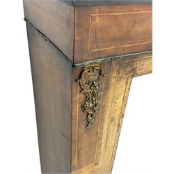 Victorian inlaid walnut pier cabinet, moulded rectangular top over single glazed door, chamfered plinth base, on turned feet 