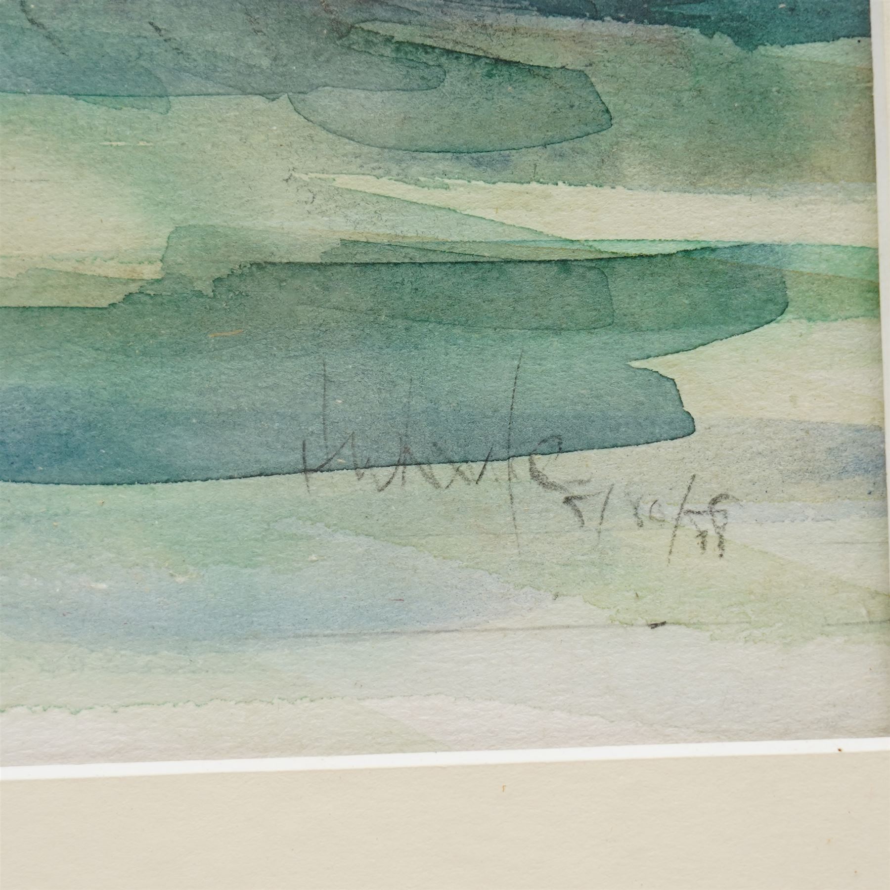 Harold Wharfe (Yorkshire 20th century): 'The White Horse' and Ionic Temple at Rievaulx Terrace, two watercolours signed inscribed and dated max 33cm x 46cm (2)