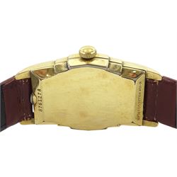 Lord Elgin gold-plated gentleman's manual wind rectangular wristwatch, the back case initialled and dated 1940 and a Bulova gold-plated manual wind wristwatch, both silvered dials with subsidiary seconds dial