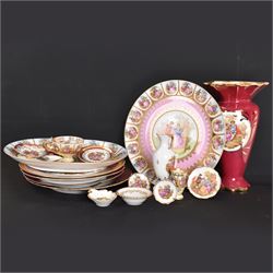 Twenty five pieces of Limoges ceramics, including vases, plates, trinket dishes, miniature plates etc