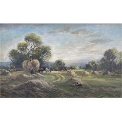 William Ashton (British 1853-1927): The Hayfield, oil on board signed 28cm x 43cm 