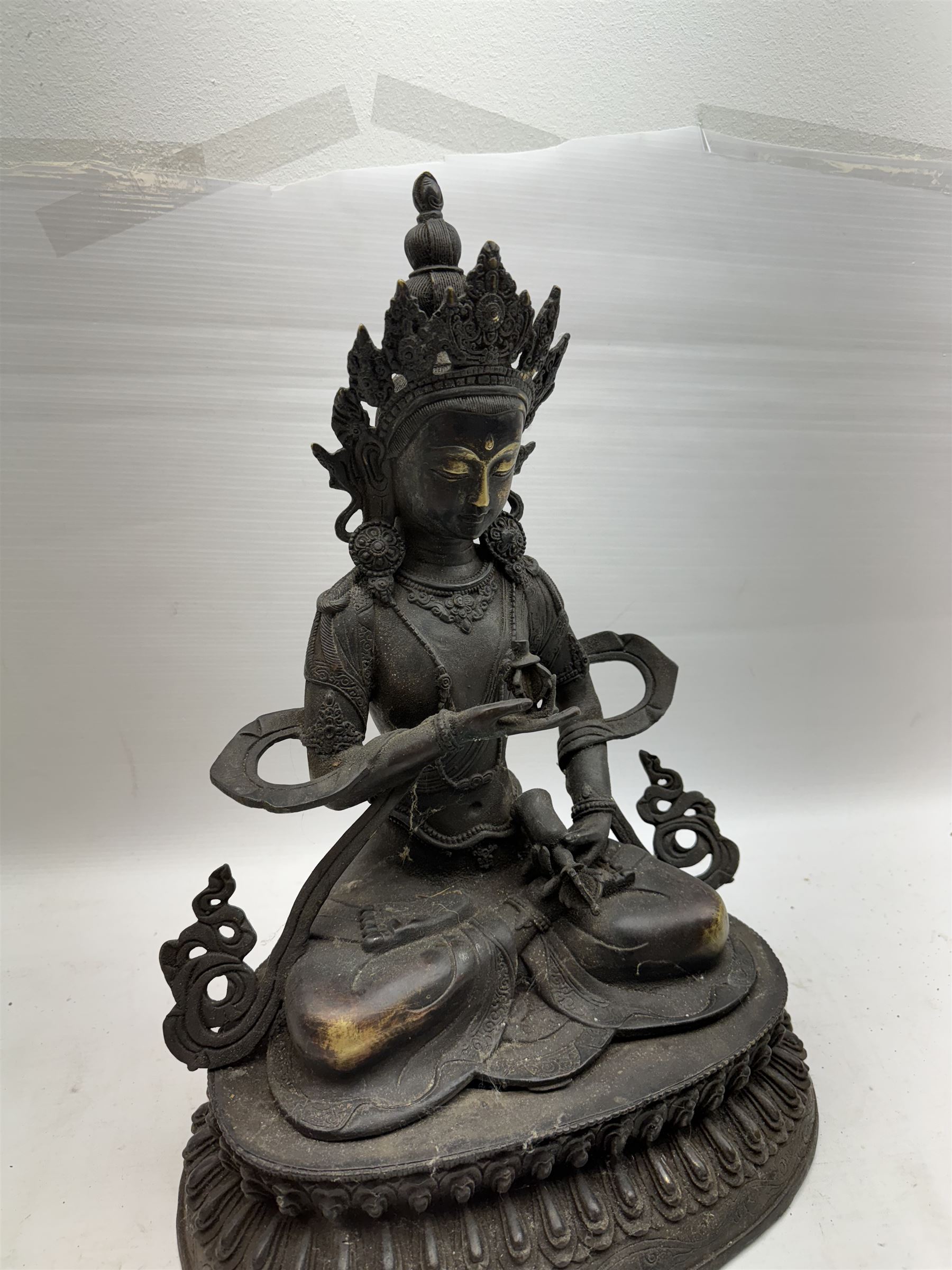 Tibetan bronzed figure of a seated Tara, H44cm