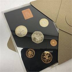 Eleven Great British coin year sets, dated two 1970, 1972, 1973, 1974, 1975, 1976, three 1977 and 1978, all in plastic displays with card covers