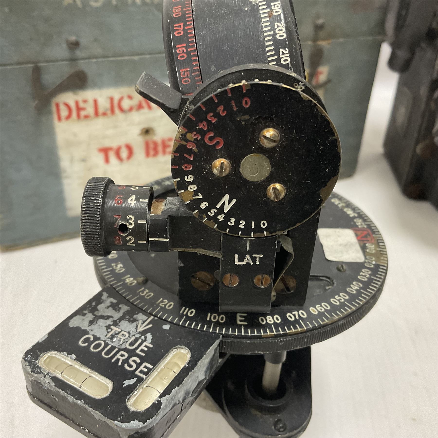 Cased Astro compass mark MK11, together with another and other aircraft equipment marked Aero Controls Ltd 