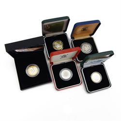 Five The Royal Mint United Kingdom silver proof two pound coins, comprising 1986 'XIII Com...