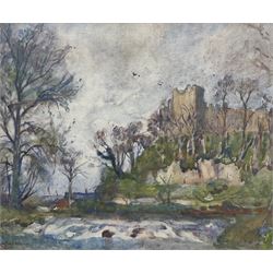 Frederick William Jackson (Staithes Group 1859-1918): Castle Ruin by the Riverside, waterc...