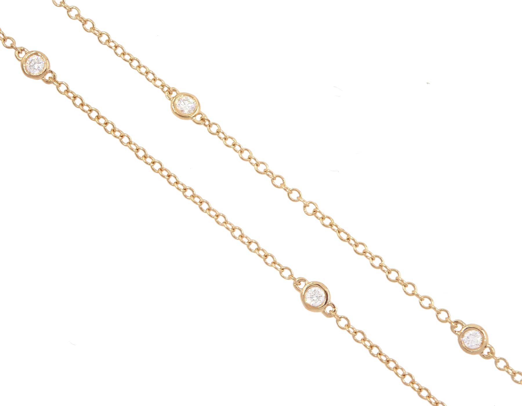 Berry's 'OPEIA' 18ct rose gold round brilliant cut diamond large circular pendant, stamped 750, on 18ct rose gold rubover set nine stone round brilliant cut diamond chain necklace, London 2021, total diamond weight approx 2.15 carat