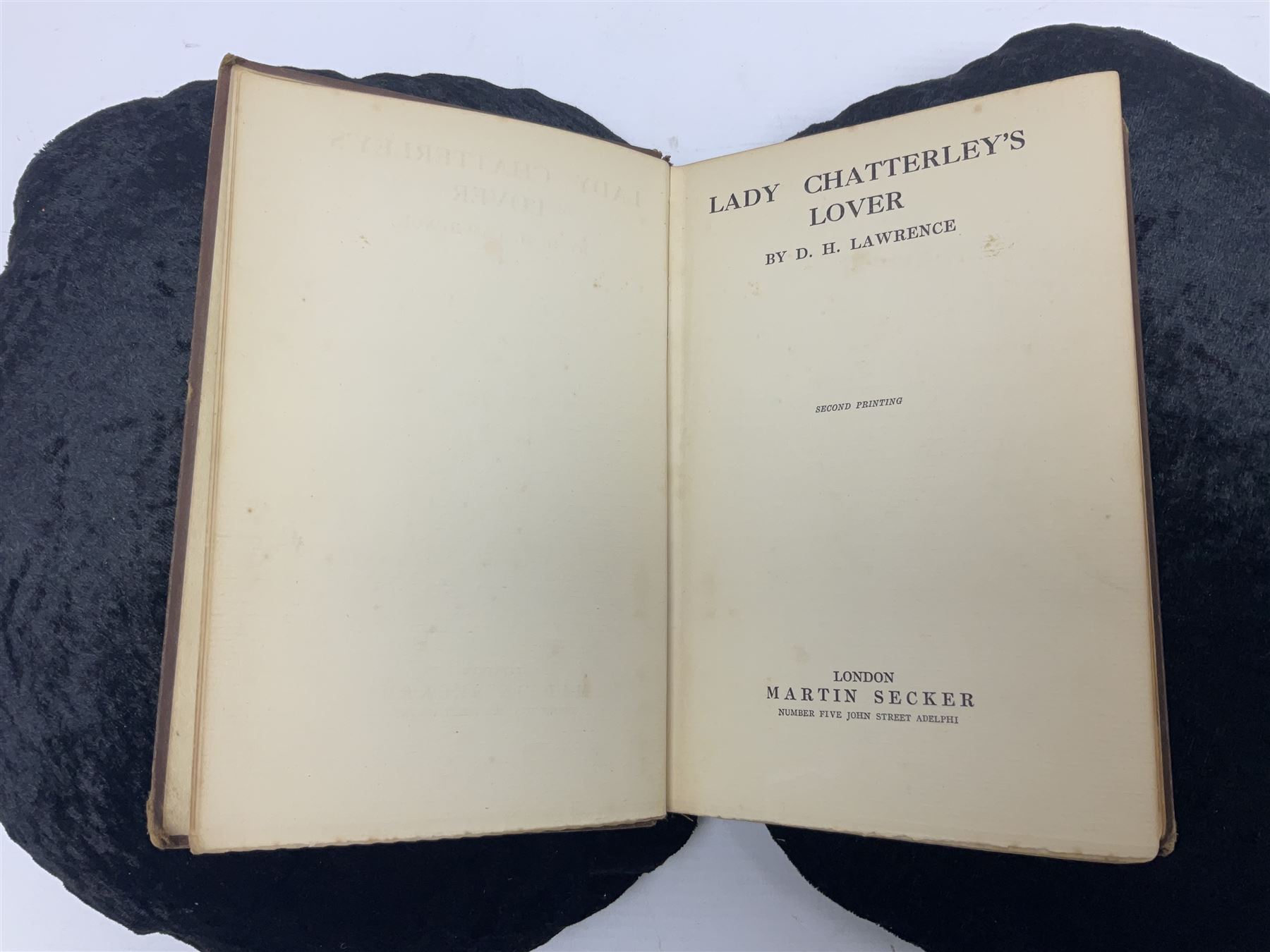 D.H Lawrence; Lady Chatterley's Lover, Martin Secker, London, 1932 print second edition  