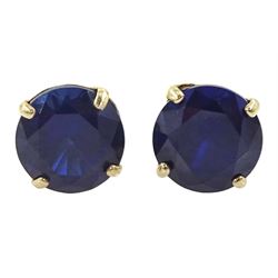 Pair of 9ct gold blue stone set stud earrings