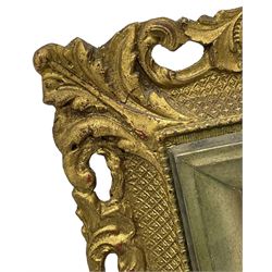 Victorian design gilt framed wall mirror, rectangular frame enclosing hand painted mirror plate