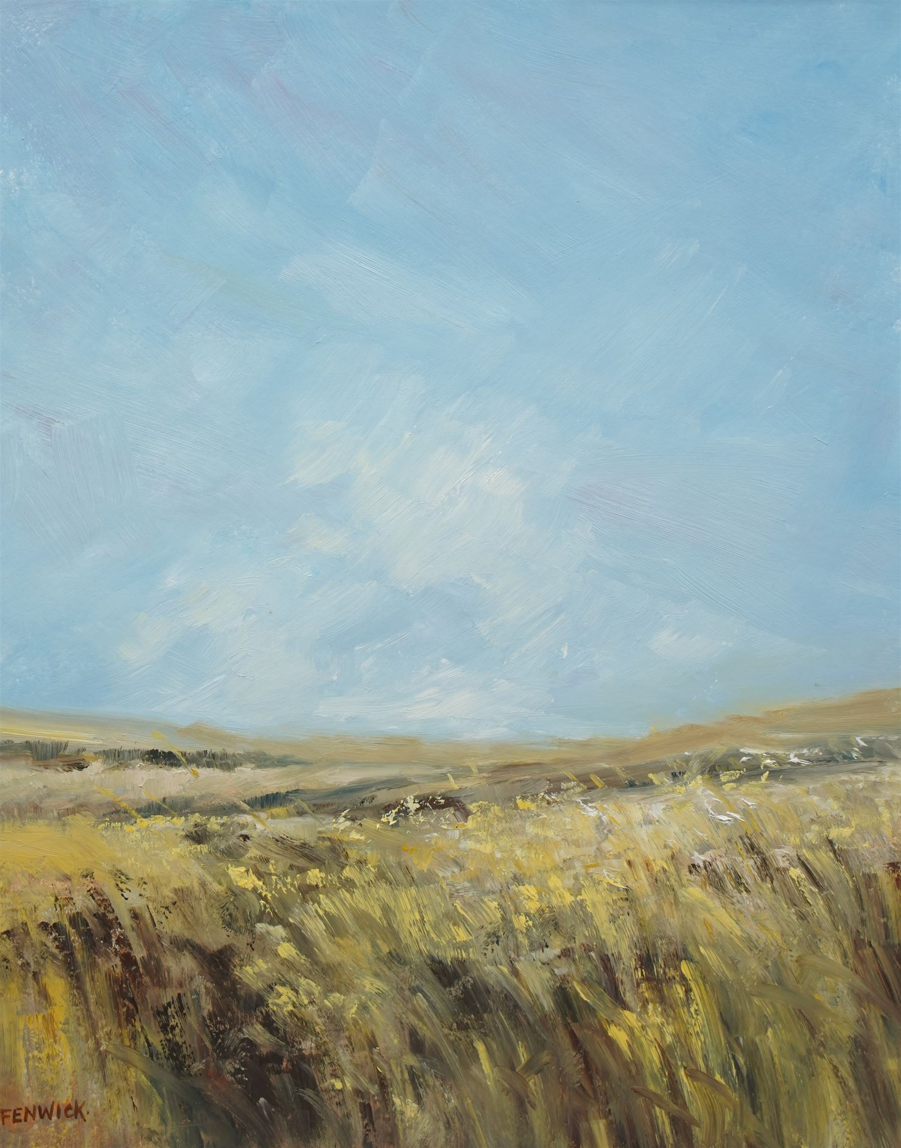 Fenwick (British Contemporary): Breeze on the Moors, oil on board signed 35cm x 28cm