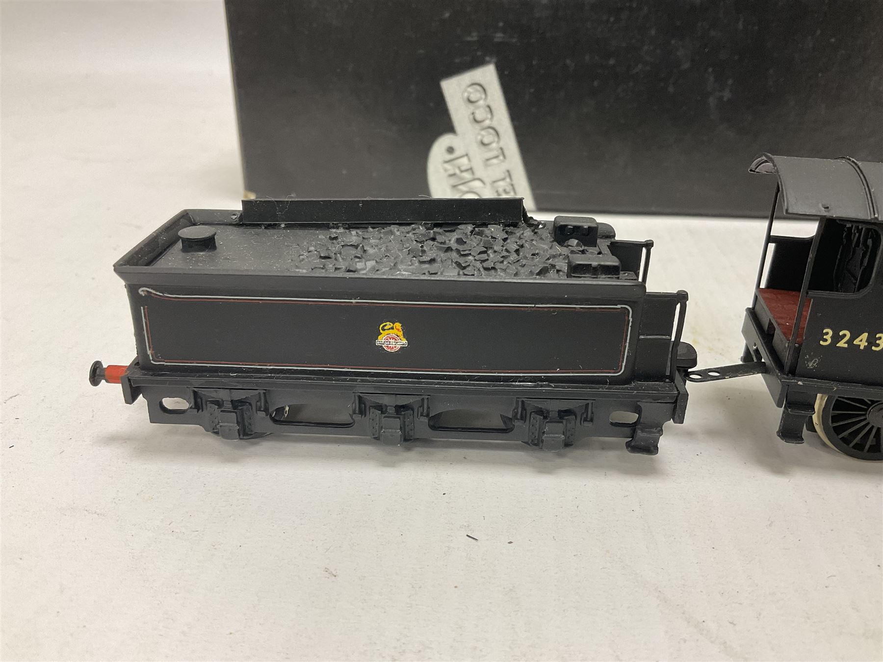 ‘00’ gauge - two kit built steam locomotive and tenders comprising Class 0395 Jumbos 0-6-0 no.30566 finished in BR black; Class C2X Large Vulcans 0-6-0 no.32434 finished in BR black; both with DJH Models boxes (2) 