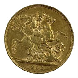 King Edward VII 1903 gold full sovereign coin