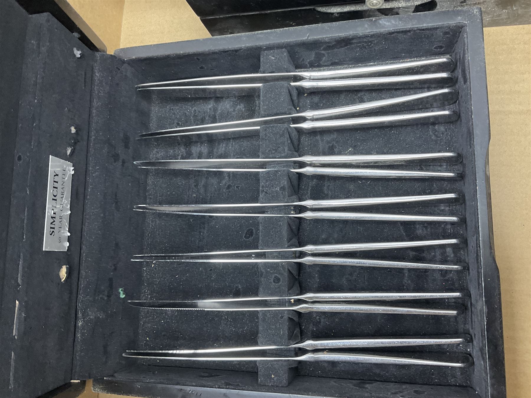 Cased canteens of fish knives and forks, together with part canteen in oak box and various other cased flatware, in two boxes 