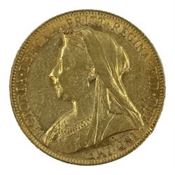 Queen Victoria 1899 gold full sovereign coin