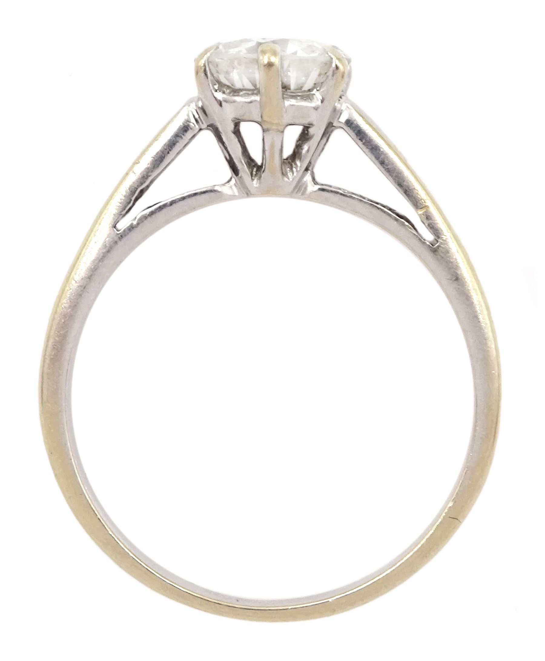 18ct gold single stone old cut diamond ring, diamond approx 1.10 carat