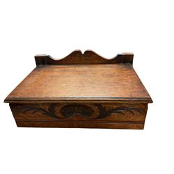 Oak writing box, together with another oak box, canteen of cutlery and other collectables 